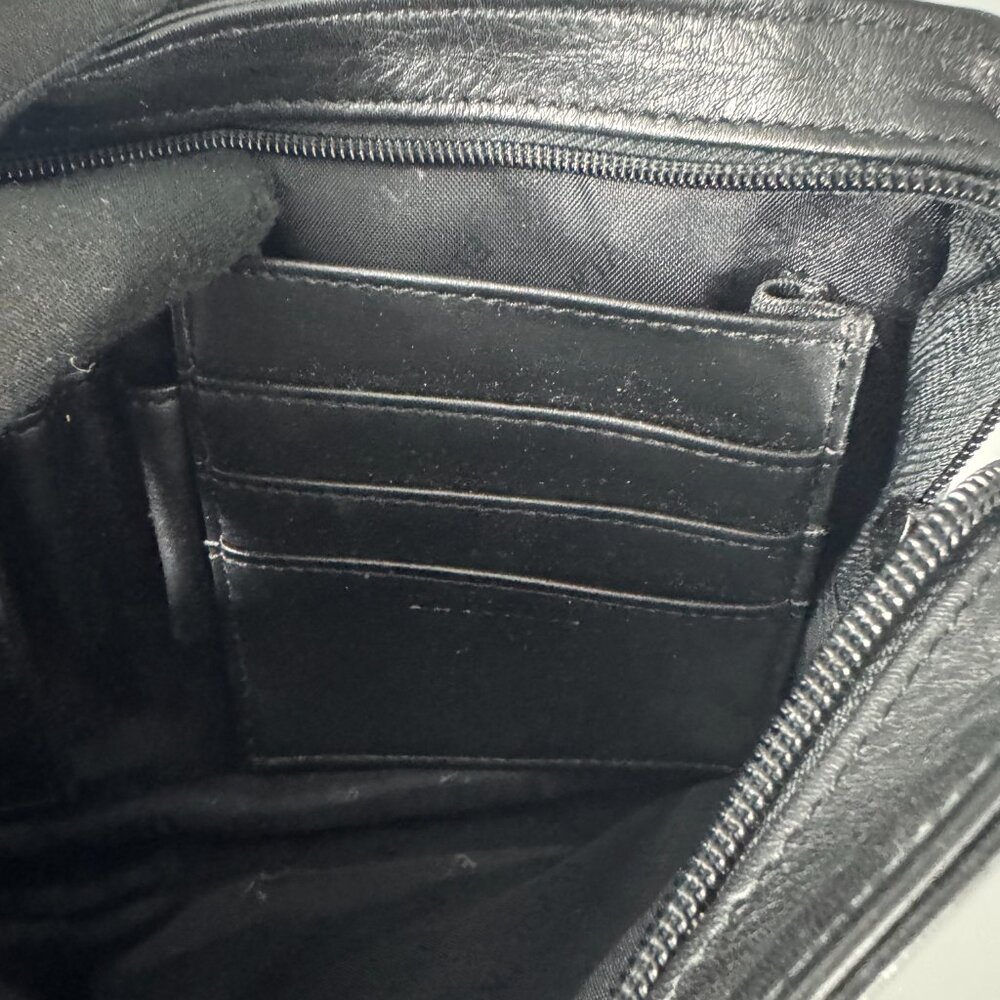 El Portal Black Leather Men's Wristlet Bag/Organizer - Picture 9 of 13